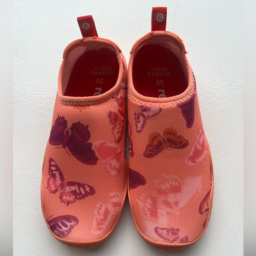 Reima Butterfly Print Slip-On Water Shoes. Size 12/12.5